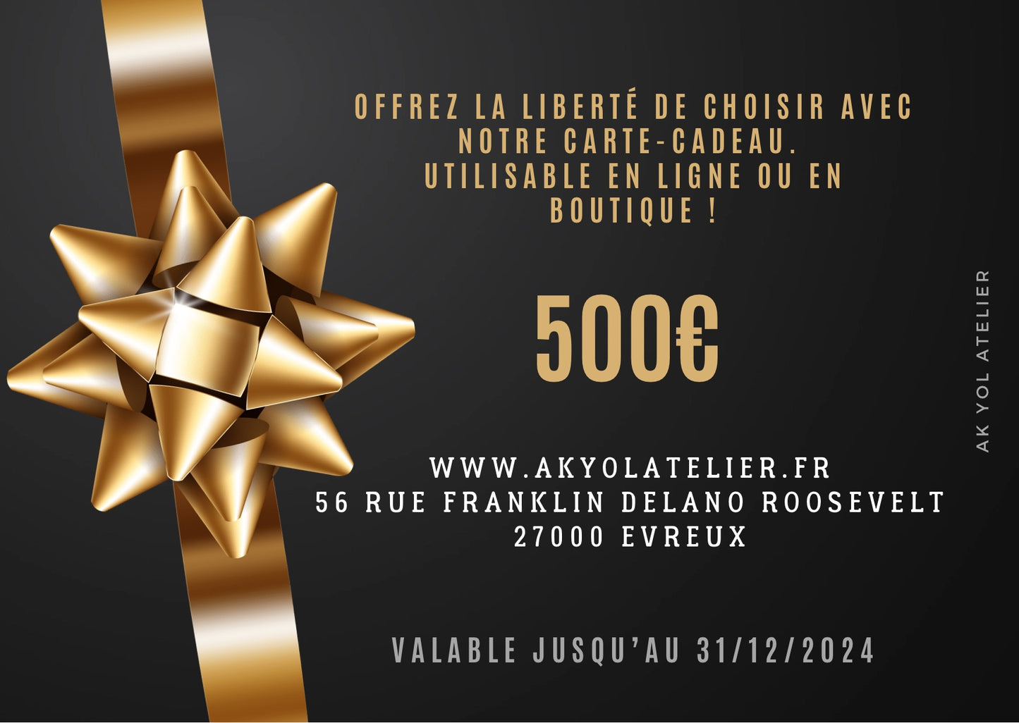 Cartes Cadeaux Ak Yol Atelier