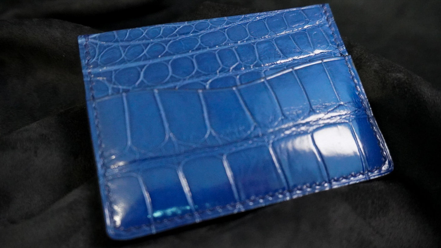 Porte-cartes en cuir d’alligator 2-3 poches