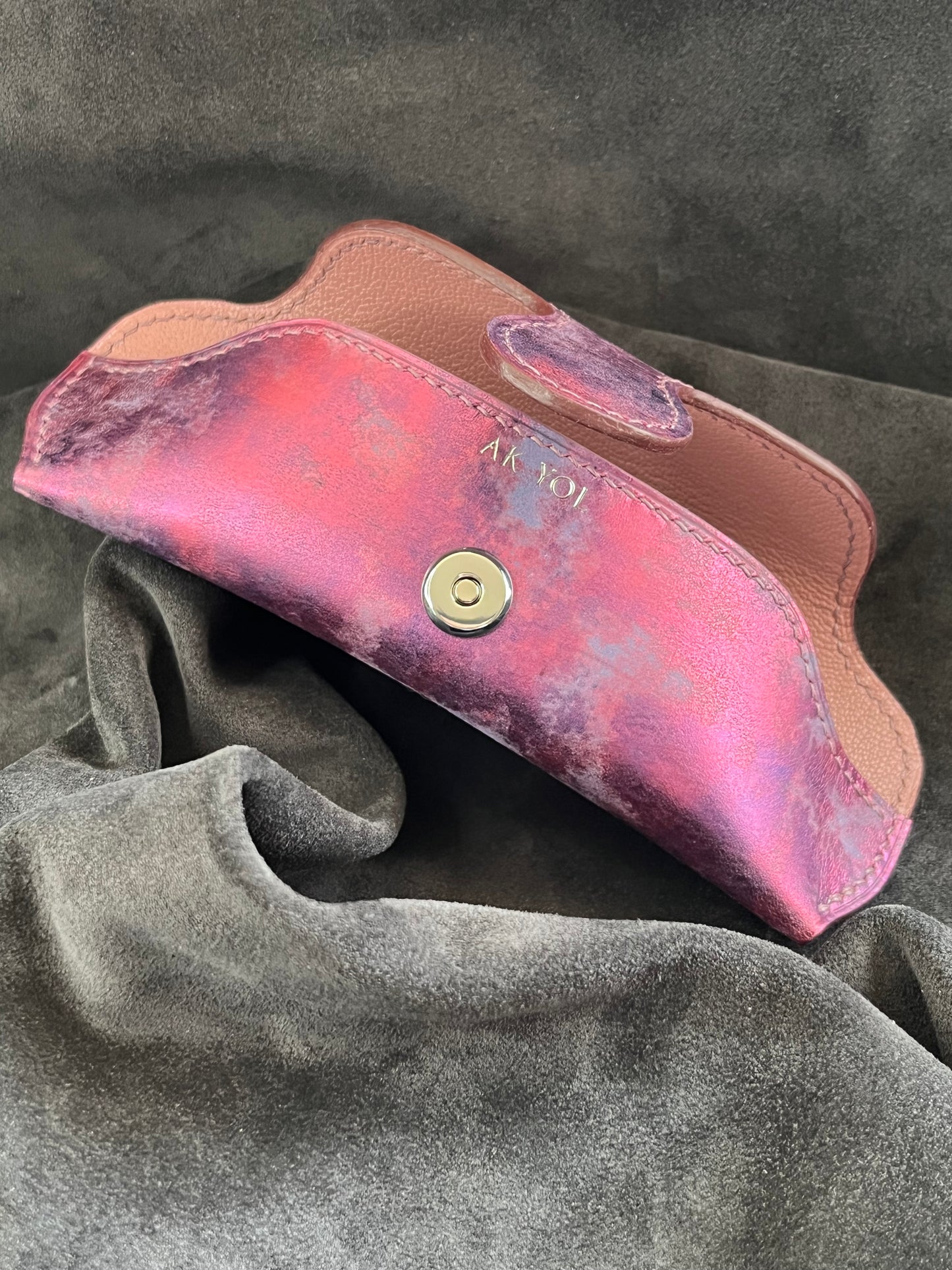 Étui à lunettes en cuir de vachette tannage végétal