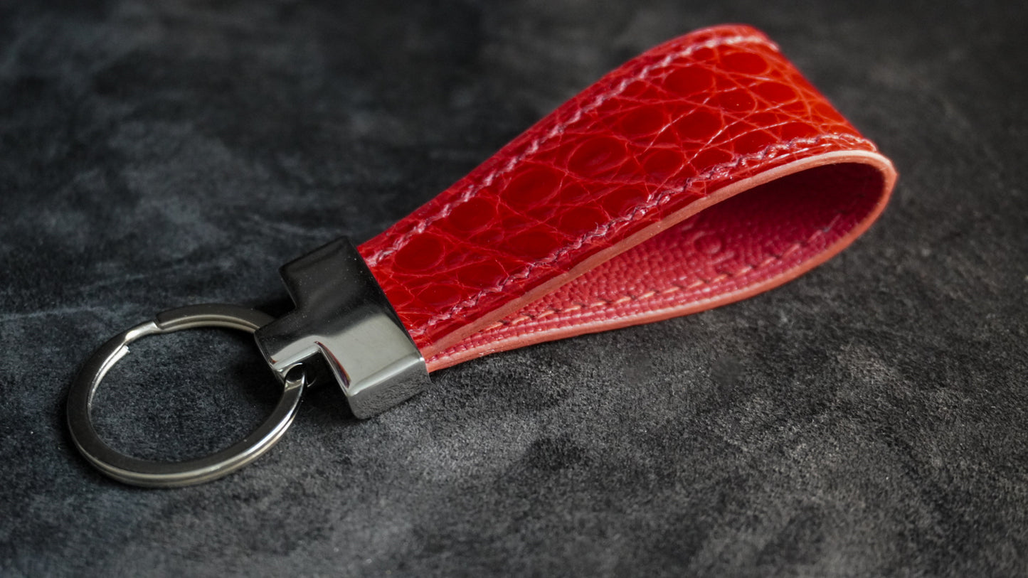 Porte-clès en cuir d'alligator collection d’automne