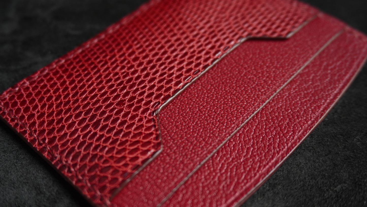 Porte-cartes en cuir d’alligator 3 poches