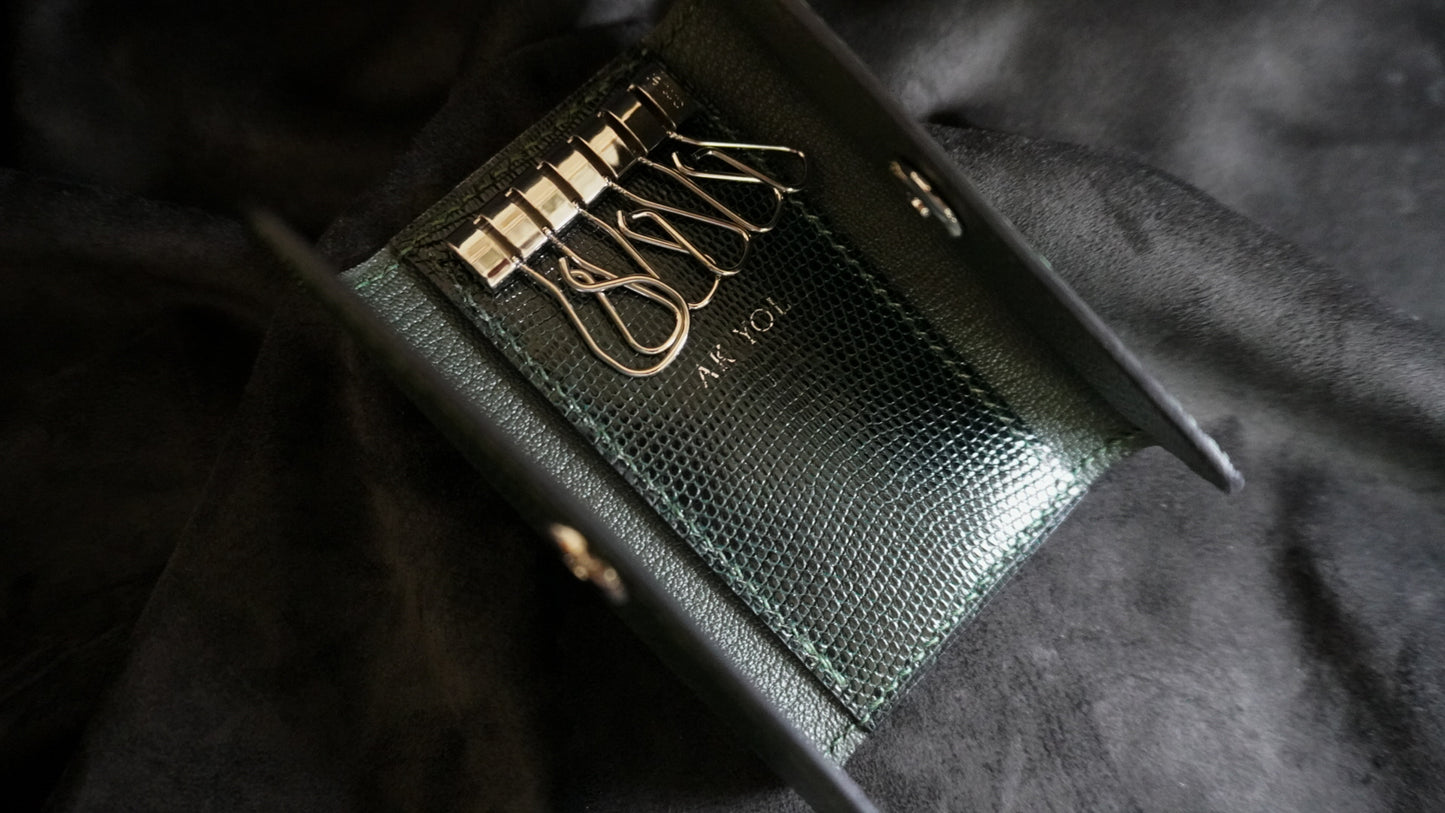 Porte-clés en cuir de lézard 6 clés