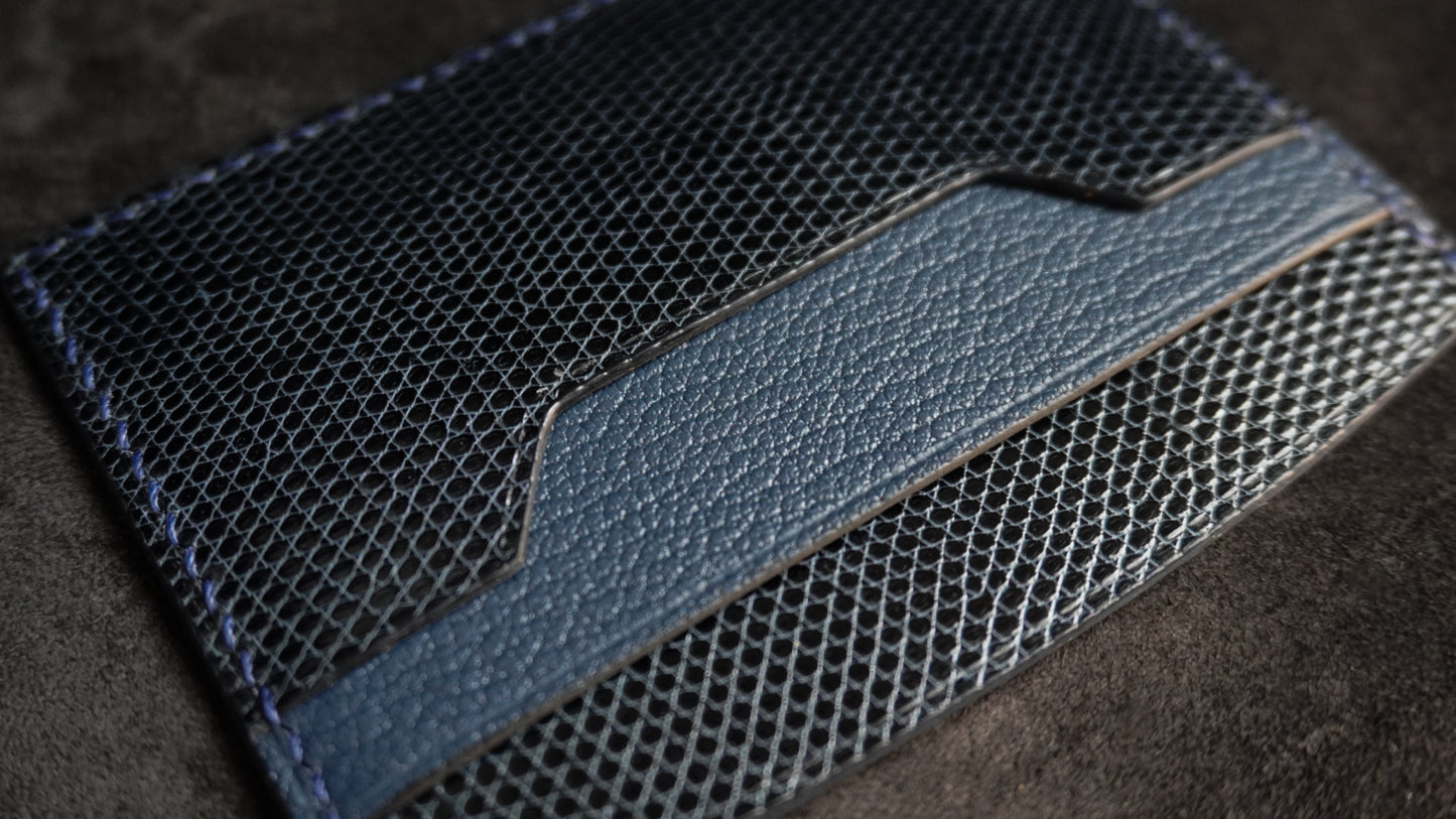 Porte-cartes en cuir d’alligator 3 poches