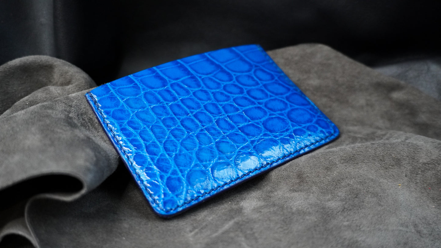 Porte-cartes en cuir d’alligator 3 poches