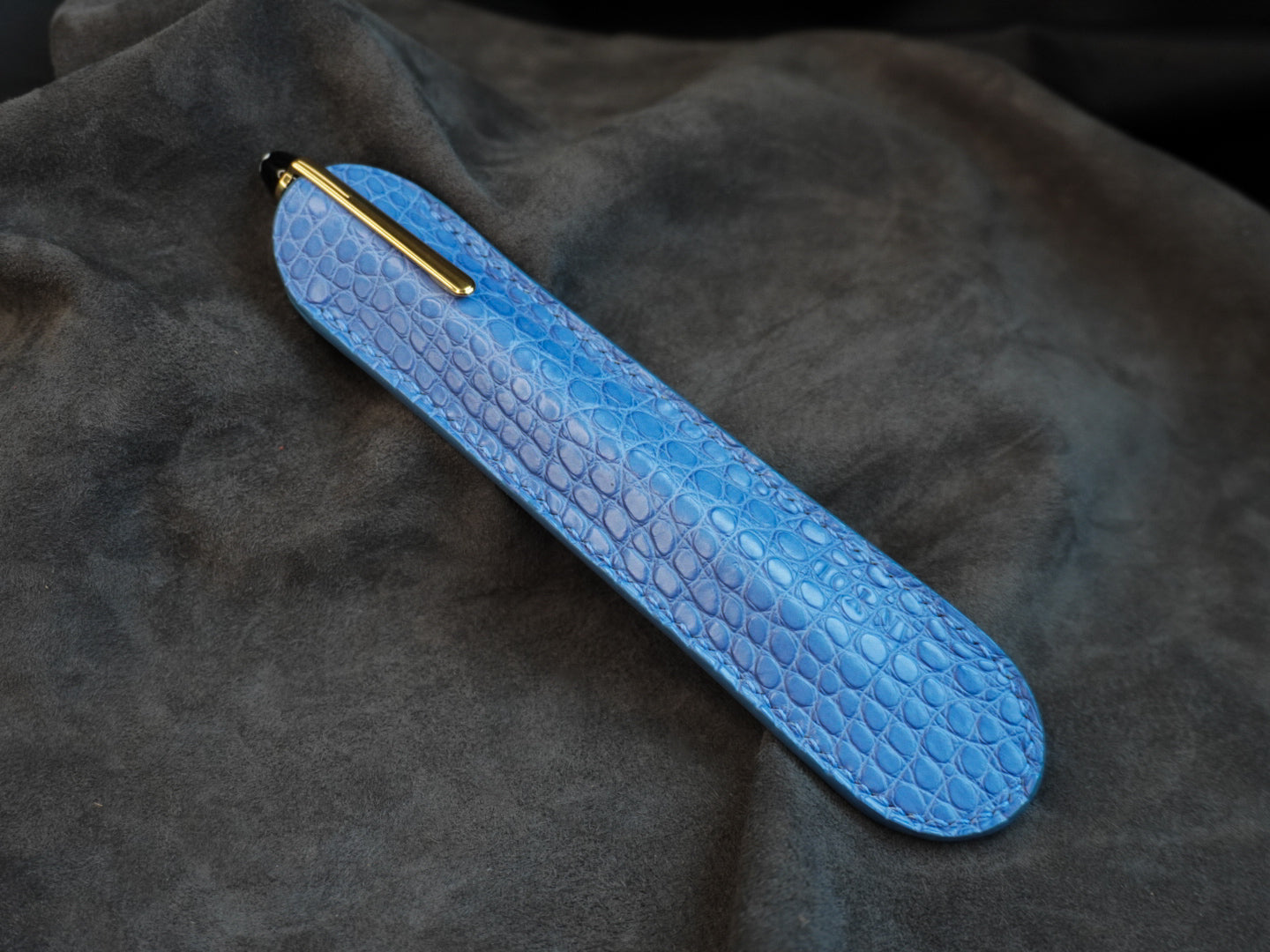 Étui à stylo en cuir d’alligator