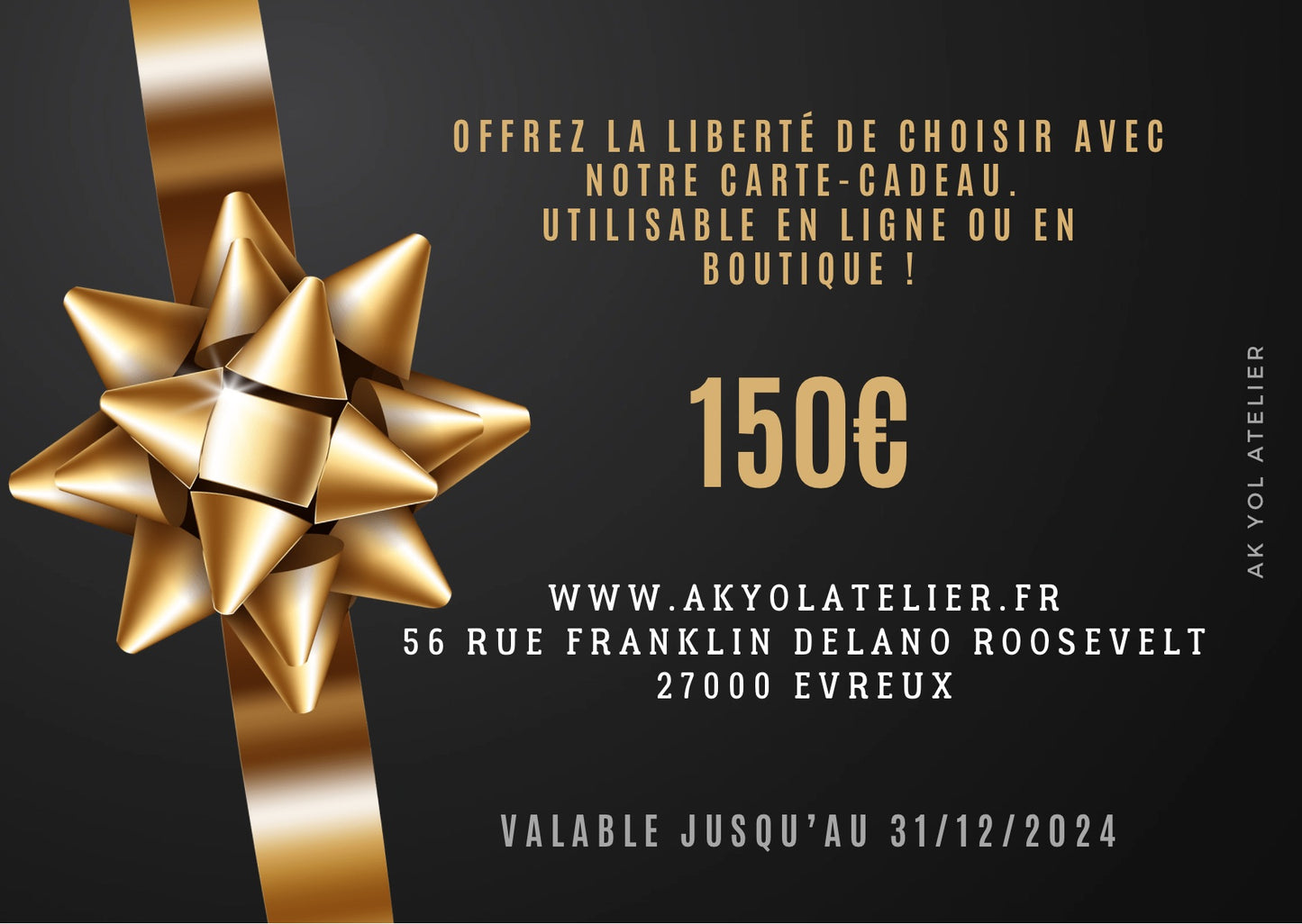 Cartes Cadeaux Ak Yol Atelier