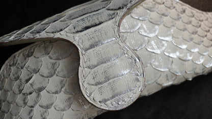 Étui à lunettes en cuir de serpent