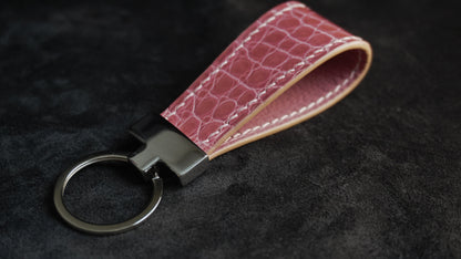 Porte-clès en cuir d'alligator collection d’automne