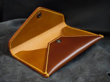 Porte-cartes envelope en cuir Shell Cordovan