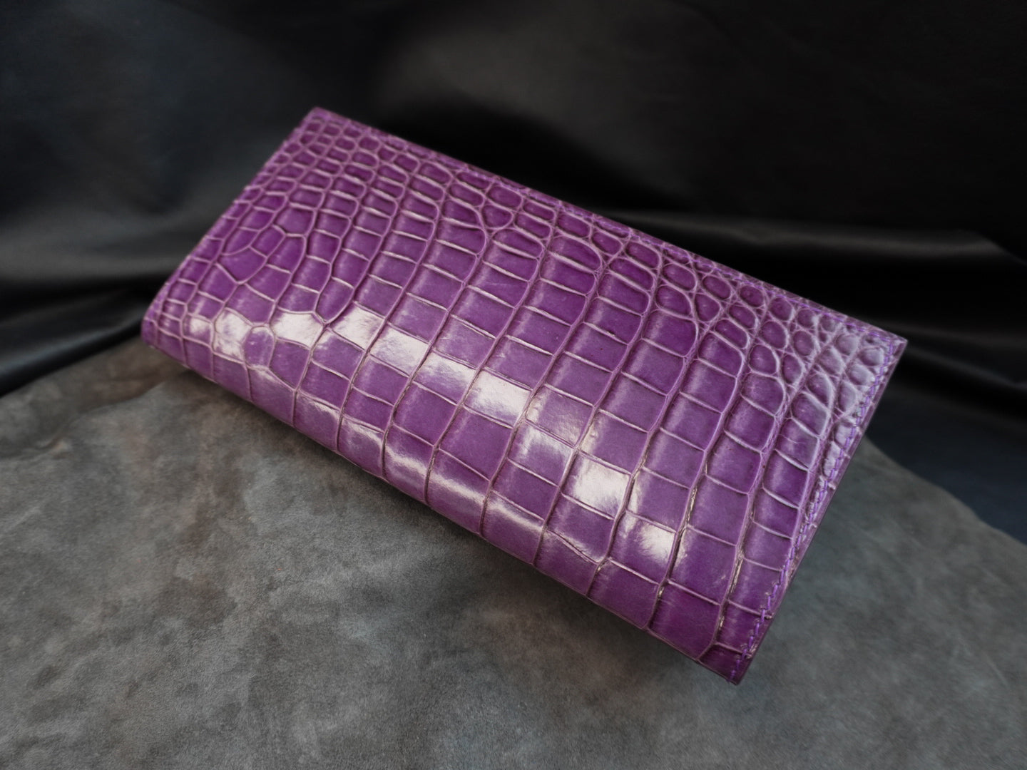 Pochette de voyage en cuir d’alligator