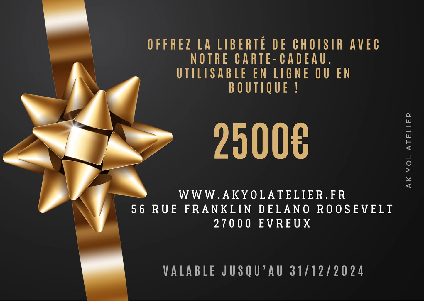 Cartes Cadeaux Ak Yol Atelier