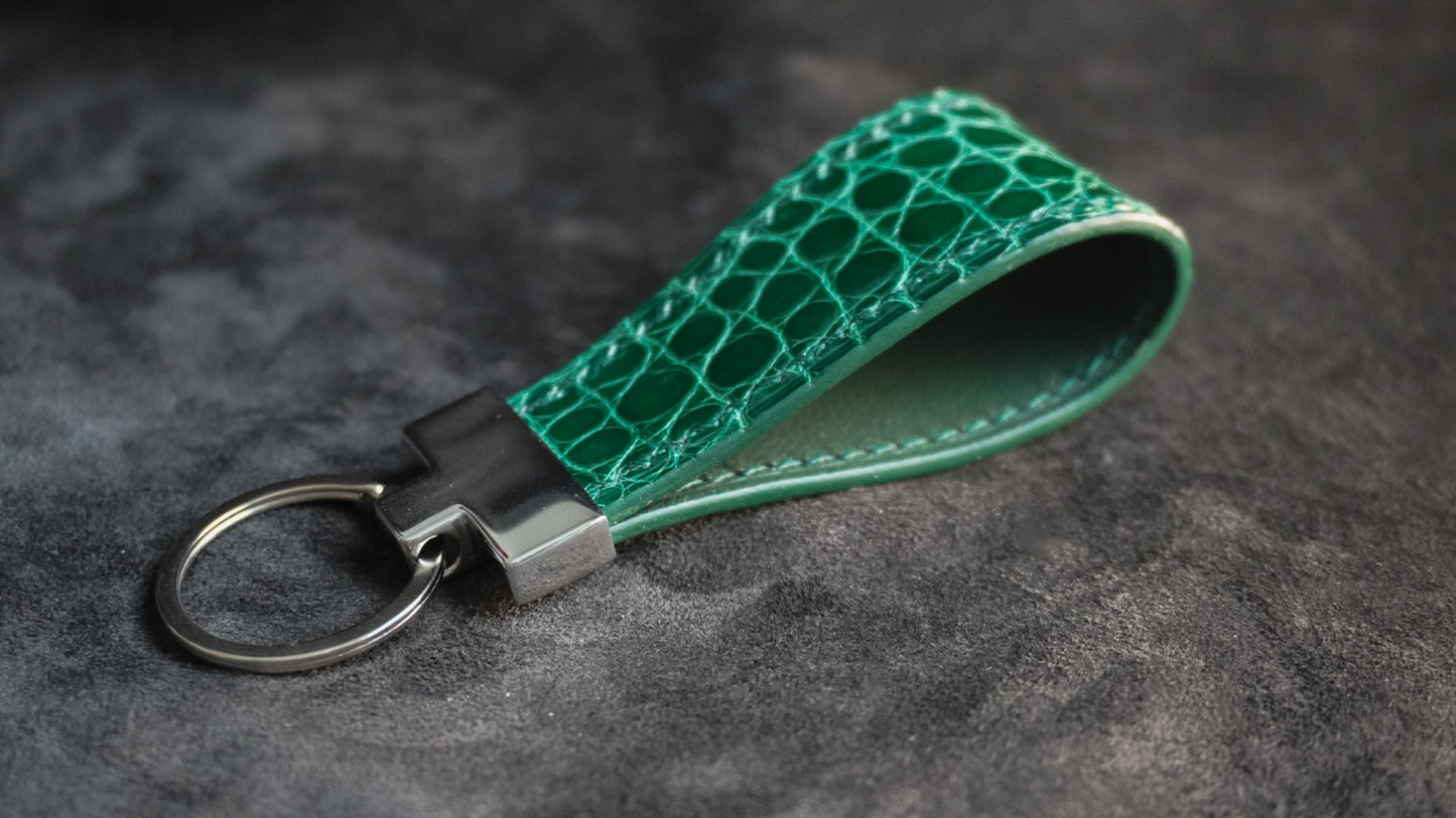 Porte-clès en cuir d'alligator collection d’automne