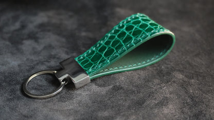 Porte-clès en cuir d'alligator collection d’automne