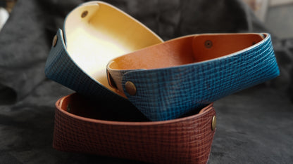 Vide-poche en cuir de veau tannage végétal