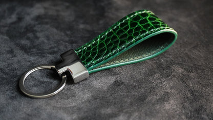 Porte-clès en cuir d'alligator collection d’automne