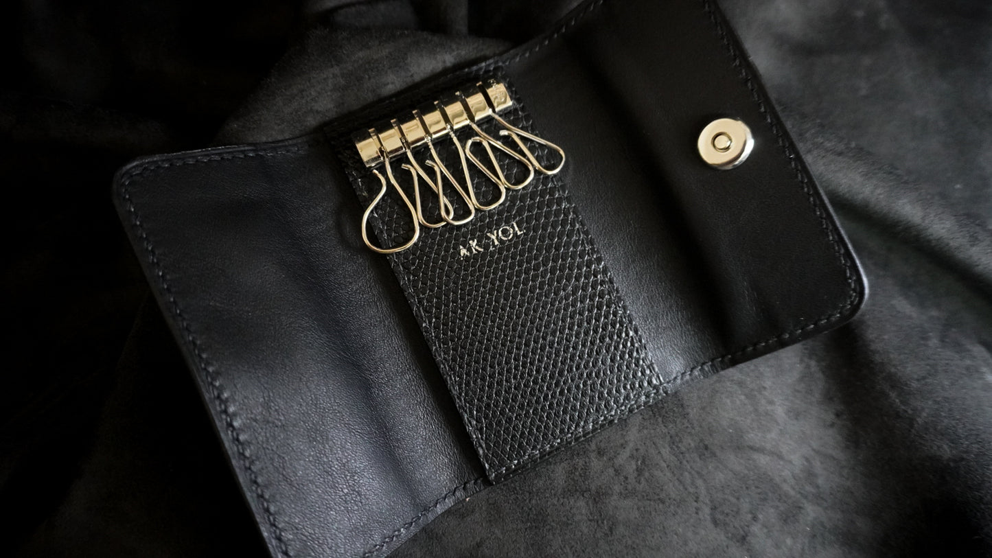 Porte-clés en cuir de lézard 6 clés