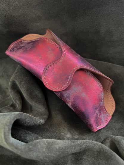 Étui à lunettes en cuir de vachette tannage végétal