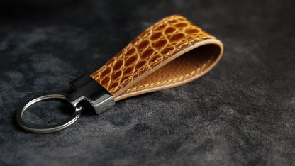 Porte-clès en cuir d'alligator collection d’automne