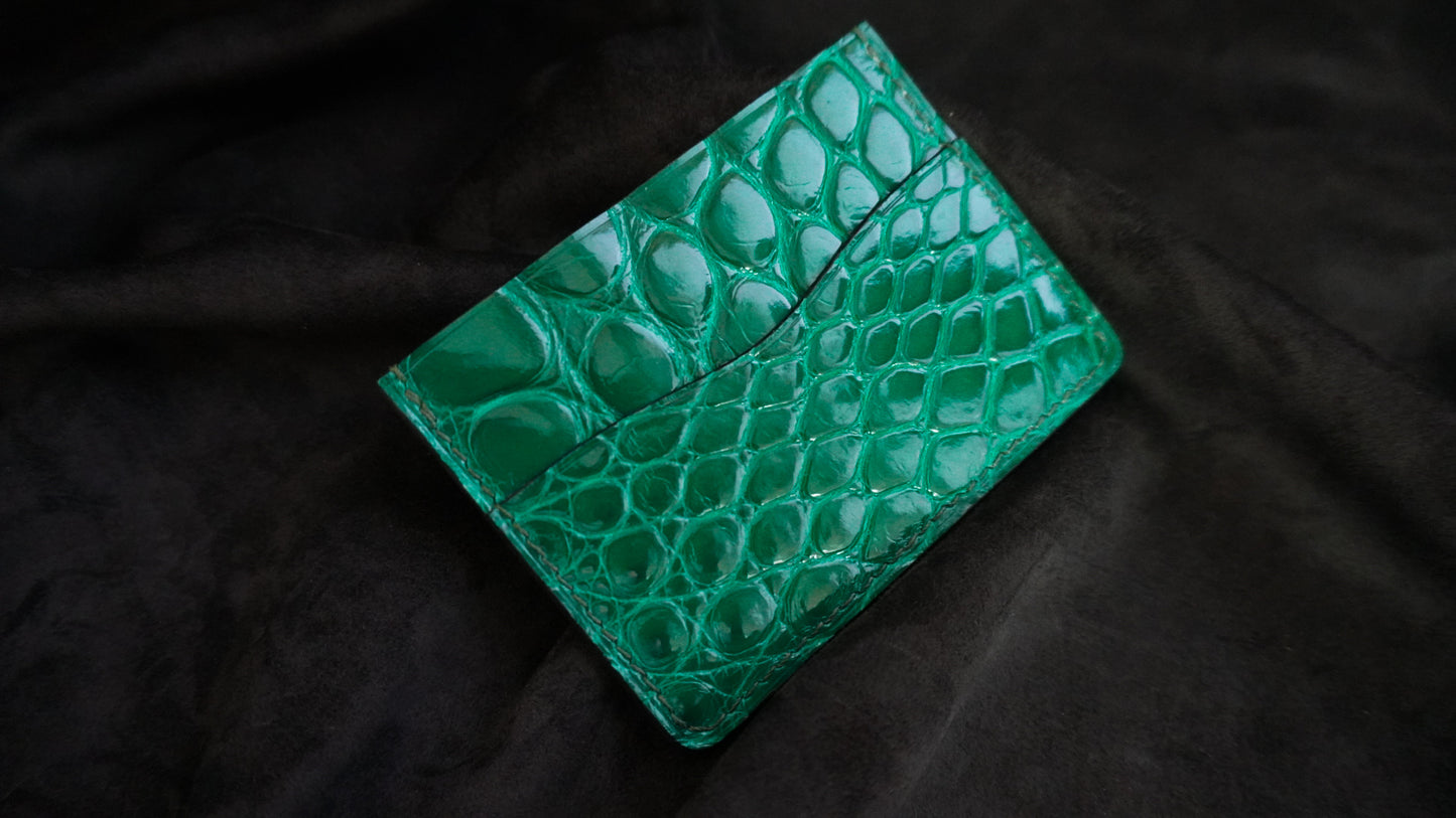 Porte-cartes en cuir d’alligator 2-3 poches