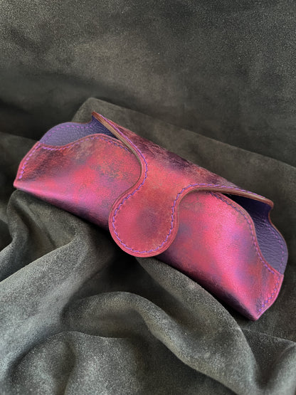 Étui à lunettes en cuir de vachette tannage végétal