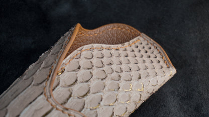 Étui à lunettes en cuir de serpent