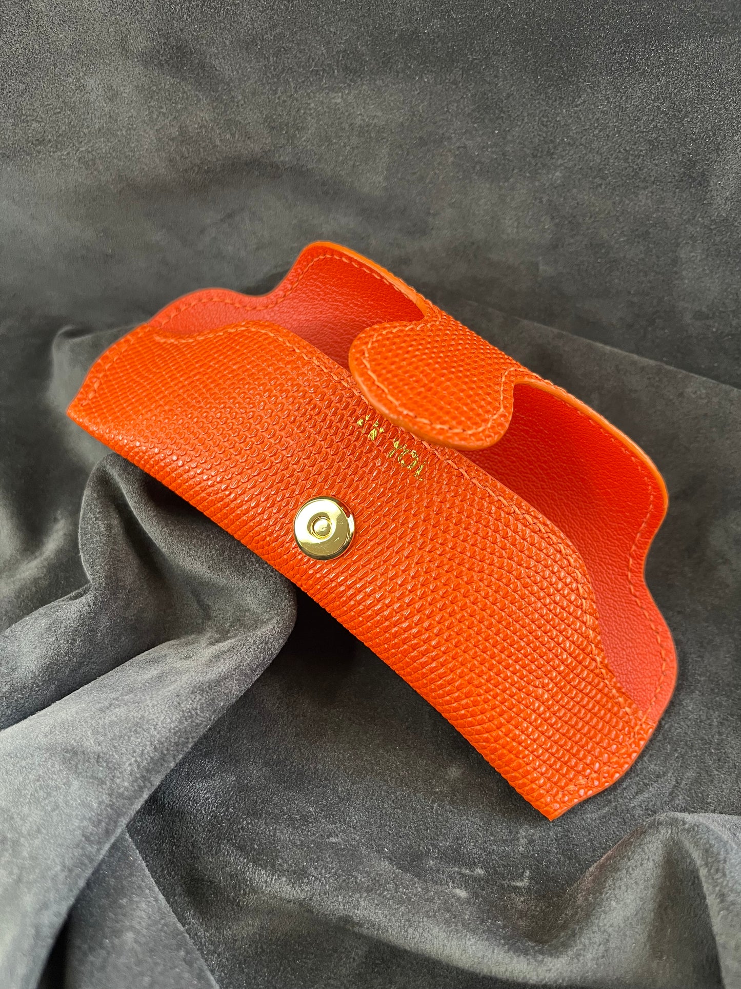 Étui à lunettes en cuir de lézard