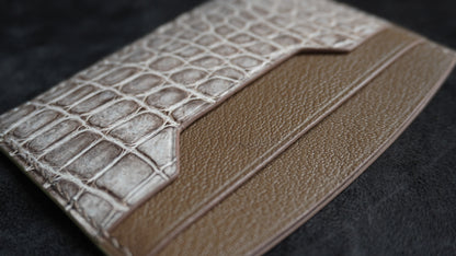 Porte-cartes en cuir d’alligator 3 poches