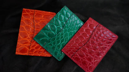 Porte-cartes en cuir d’alligator 2-3 poches