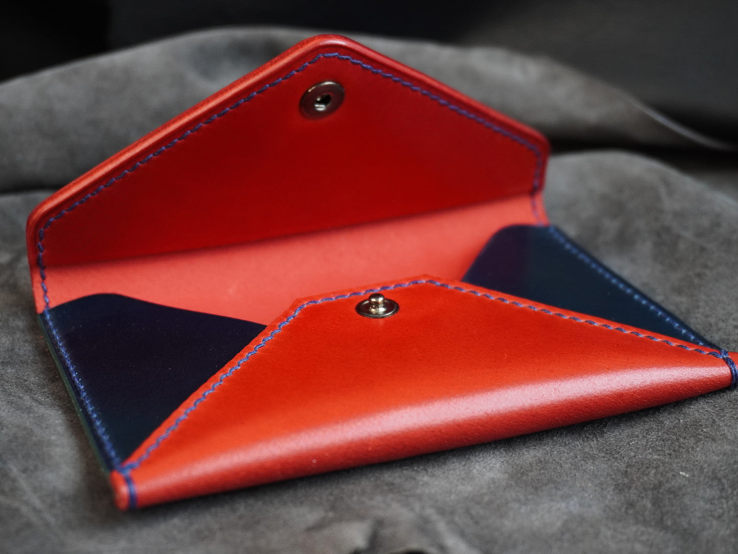 Porte-cartes envelope en cuir Shell Cordovan