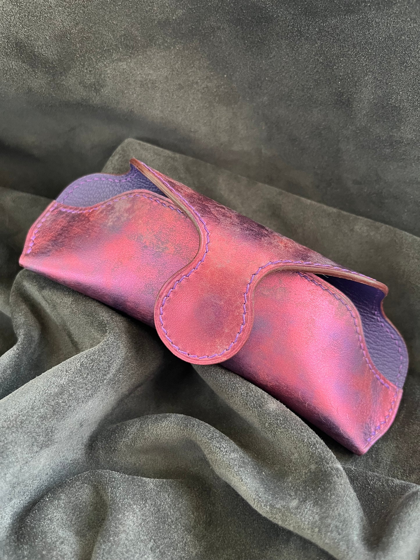 Étui à lunettes en cuir de vachette tannage végétal