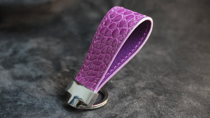 Porte-clès en cuir d'alligator collection d’automne