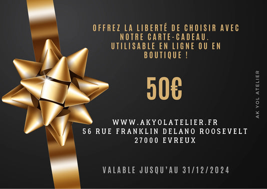 Cartes Cadeaux Ak Yol Atelier