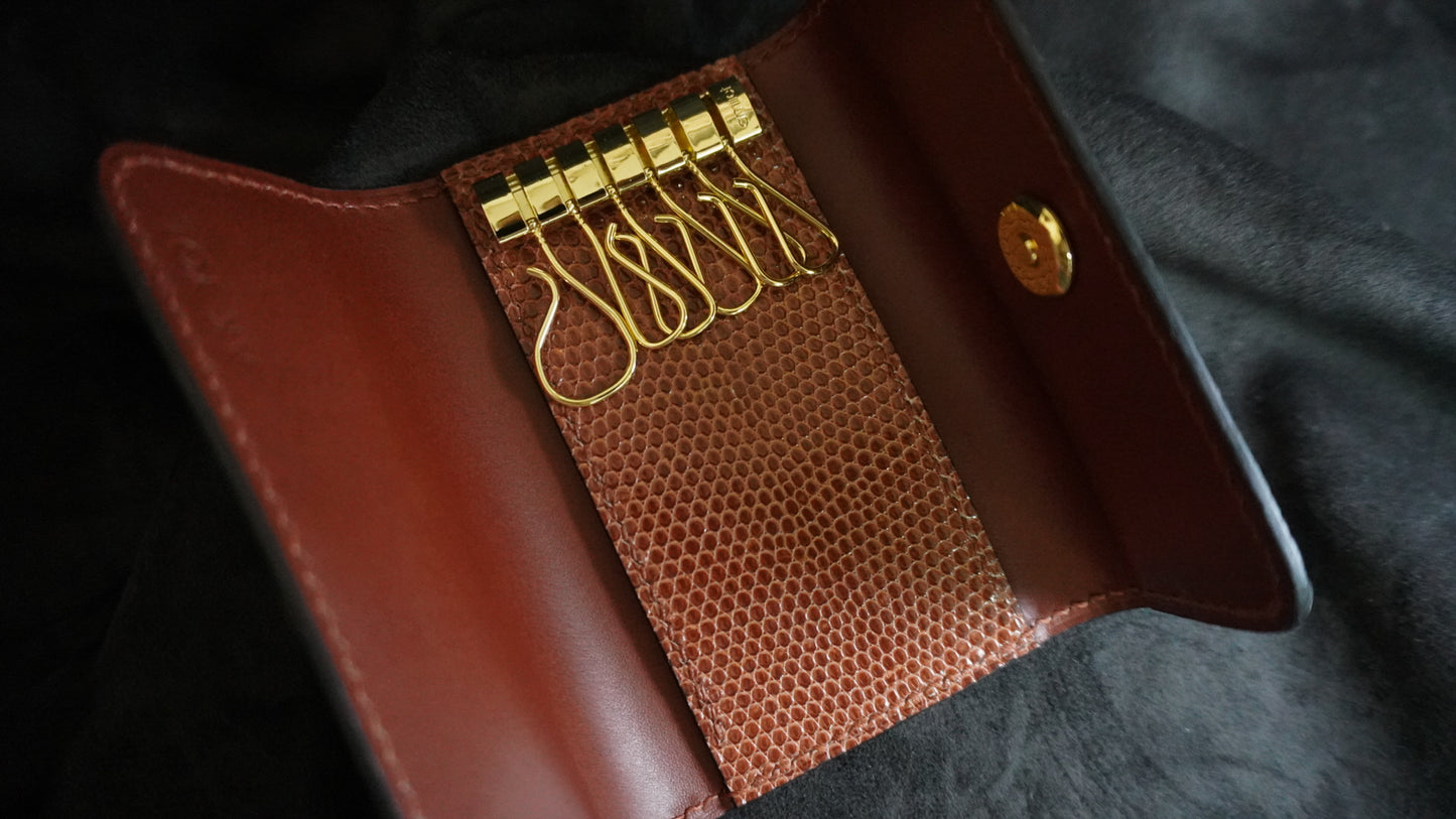 Porte-clés en cuir de lézard 6 clés
