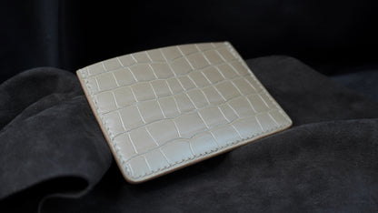 Porte-cartes en cuir d’alligator 3 poches