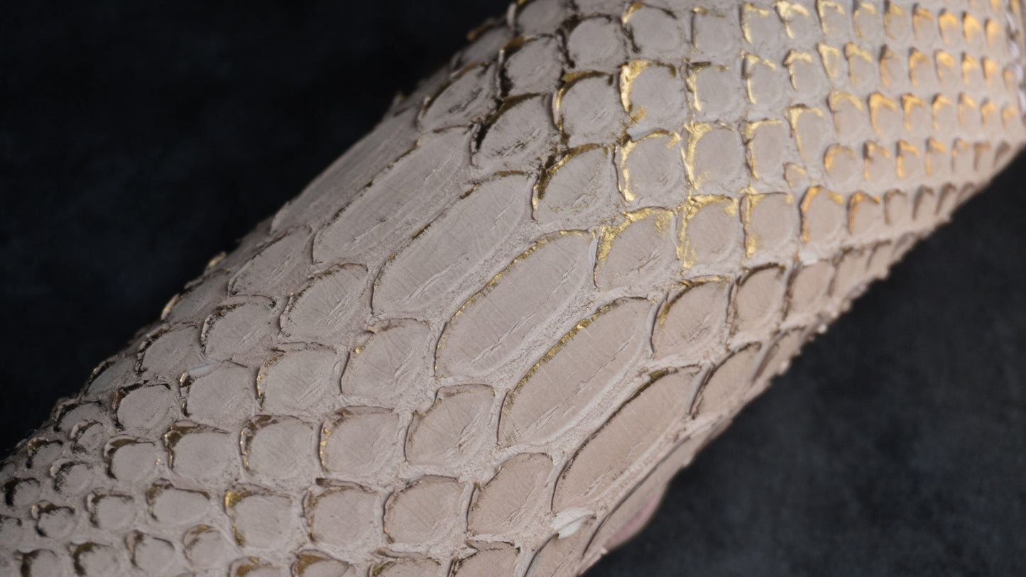 Étui à lunettes en cuir de serpent