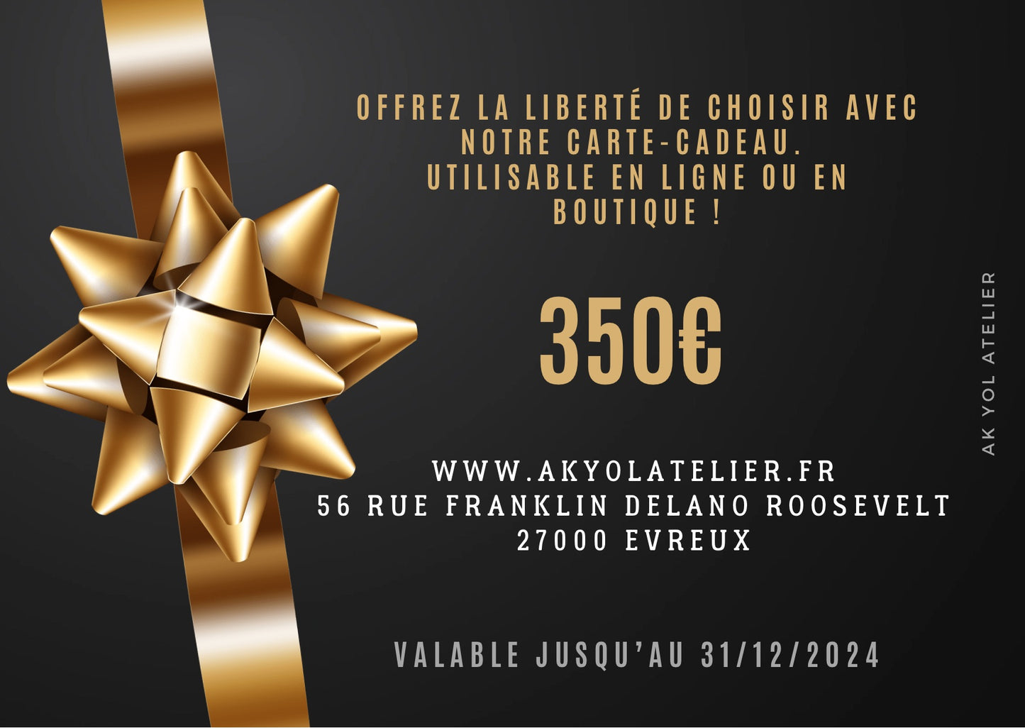 Cartes Cadeaux Ak Yol Atelier