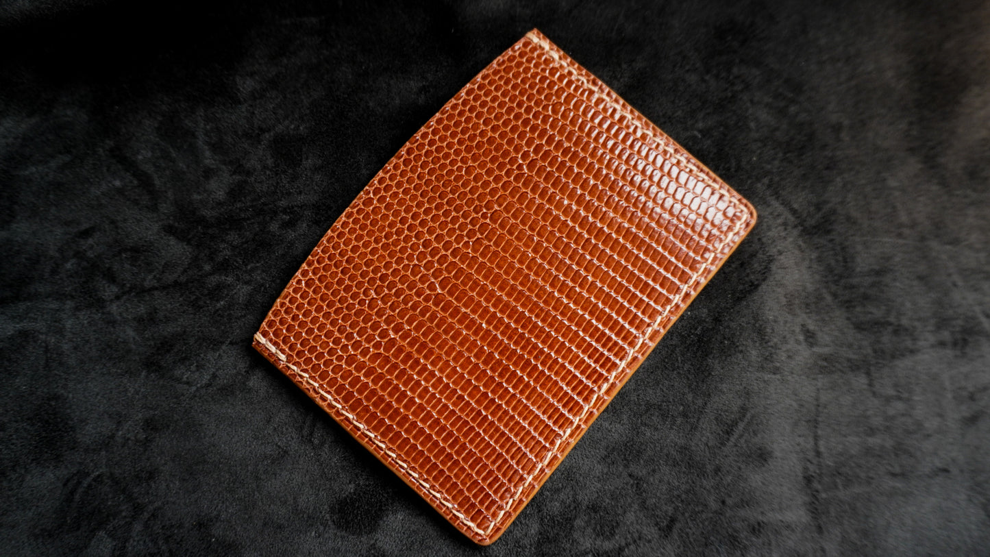 Porte-cartes en cuir d’alligator 3 poches