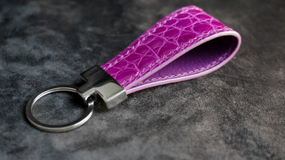 Porte-clès en cuir d'alligator collection d’automne