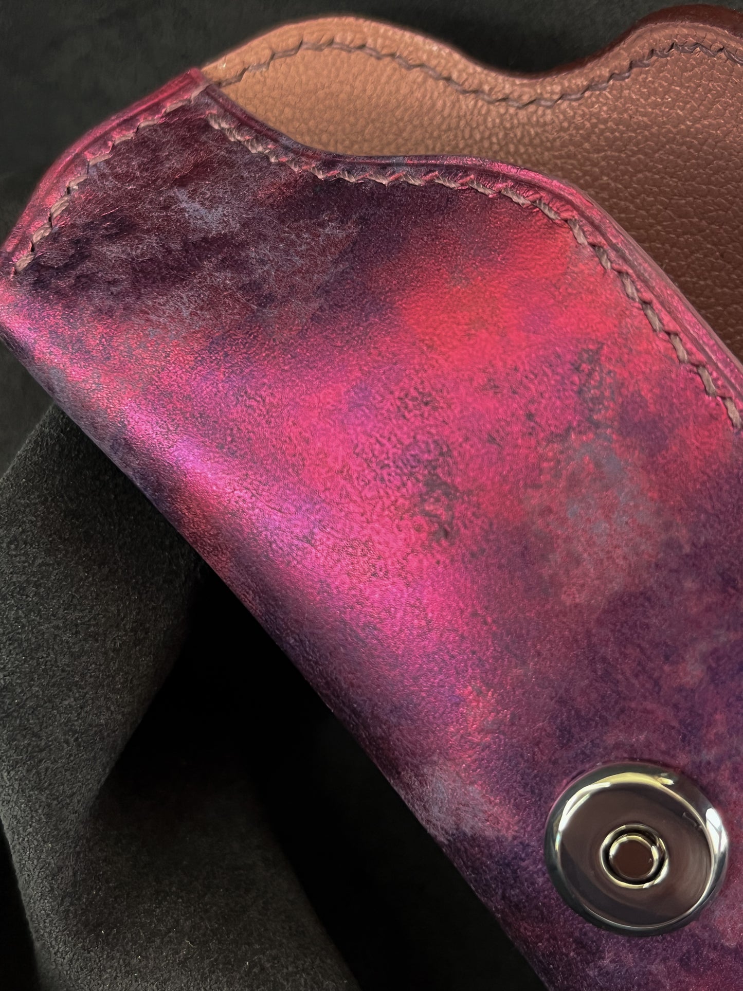 Étui à lunettes en cuir de vachette tannage végétal