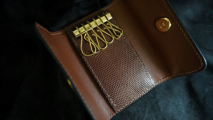 Porte-clés en cuir de lézard 6 clés