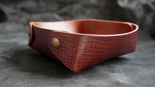 Vide-poche en cuir de veau tannage végétal