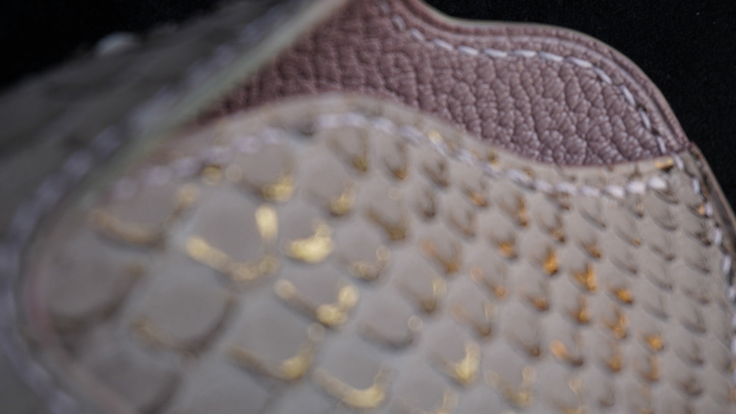 Étui à lunettes en cuir de serpent