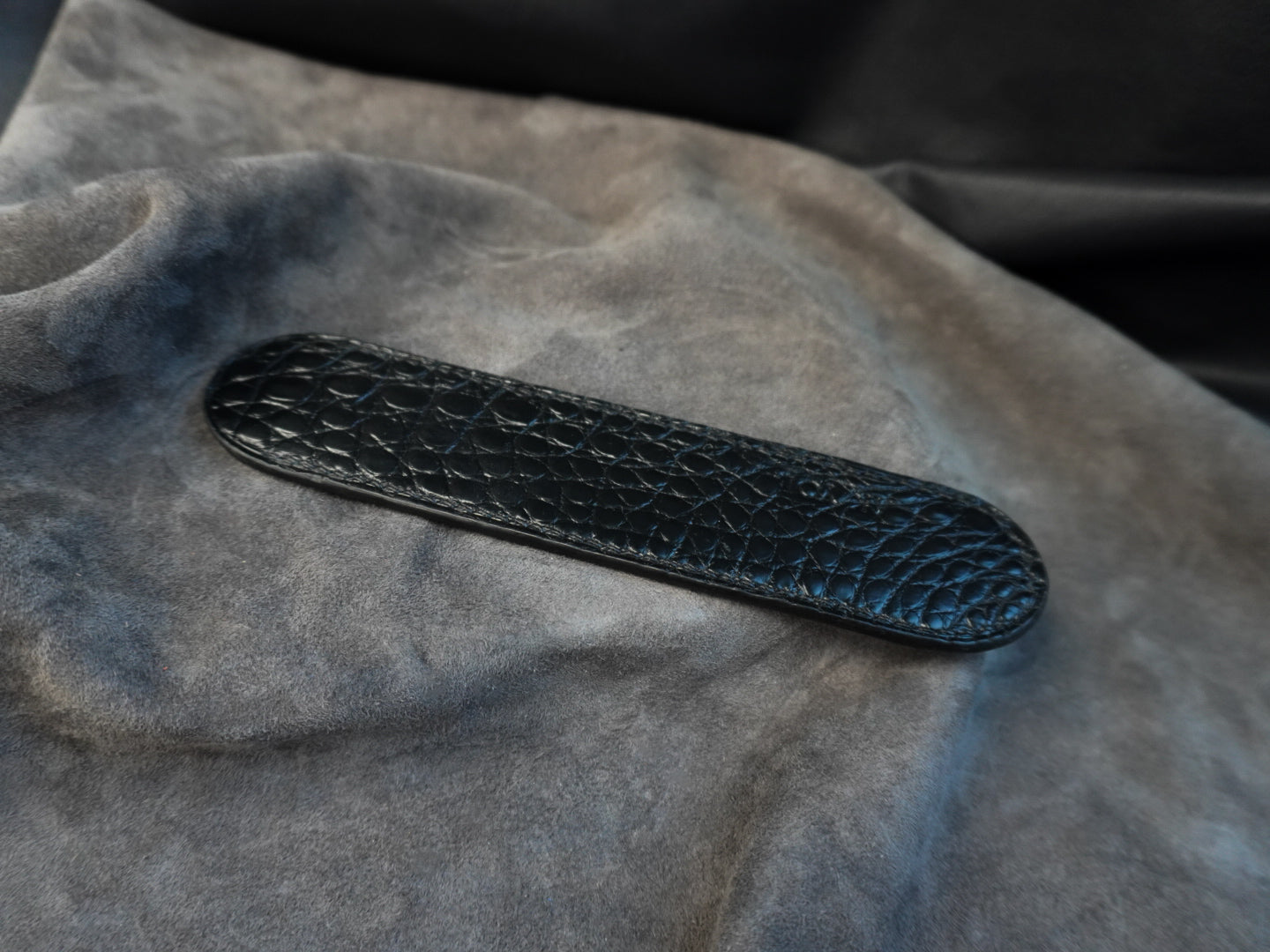 Étui à stylo en cuir d’alligator
