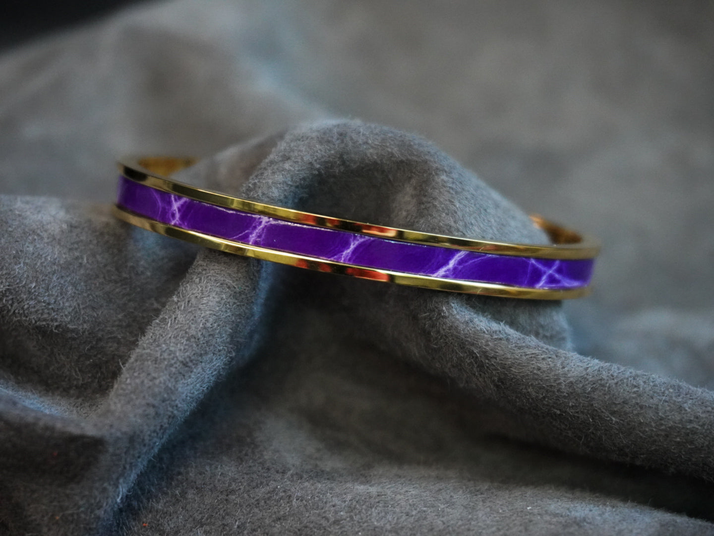 Bracelet en acier inoxydable plaqué or 24 carats et cuir éxotique (alligator, lézard, serpent)